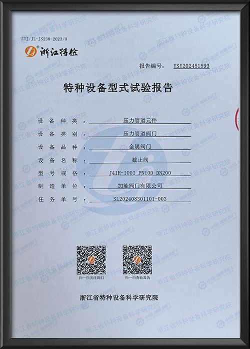 特種設(shè)備型式試驗(yàn)報(bào)告-截止閥
